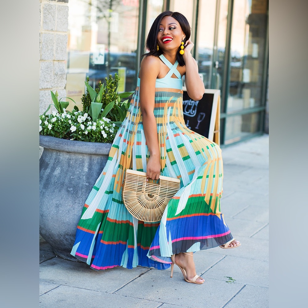 Geisha Designs Anthropologie abstraction maxi dress Large L